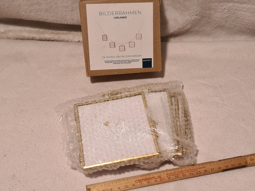 Weysat Vintage-Bilderrahmen Mit Kette – 2er-Set Aus Kunstharz, Goldfarben, Barock-Design, Für Wand & Deko