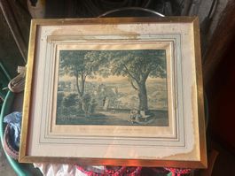 Antike Lithographie Bern, gerahmt, aus der Schweiz!