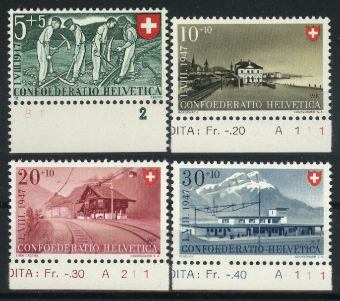 Alle Briefmarken: 1947, Pro Patria, ohne Falz ** – Gebraucht aus Willisau von Vollstempel