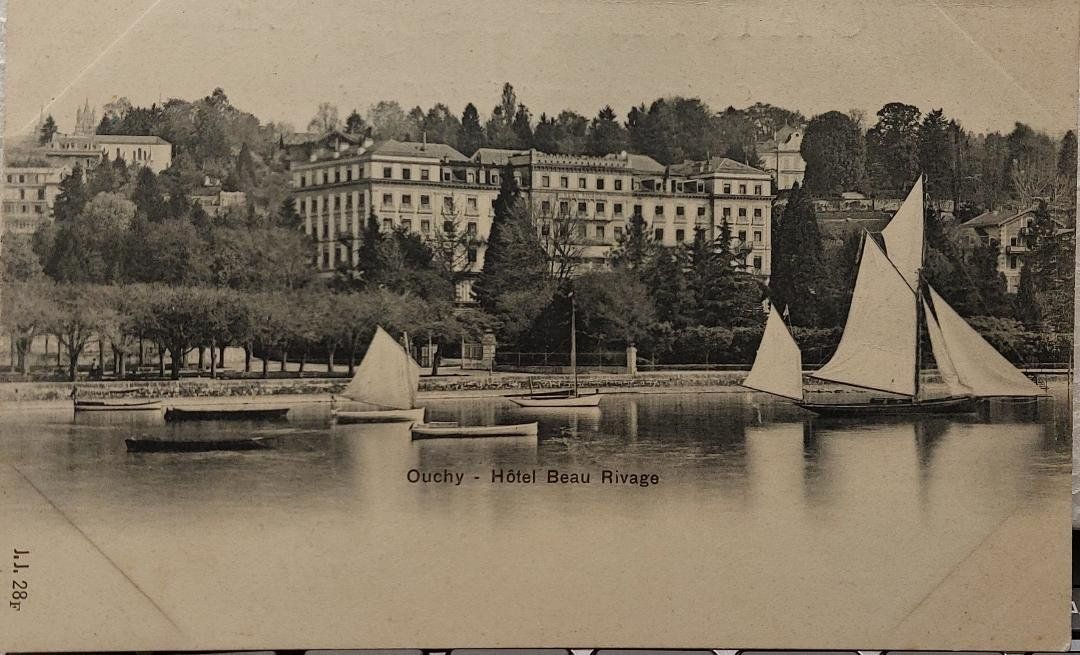 Cartoline postali: OUCHY - Hôtel Beau Rivage – Usato da Delémont venduto da Domdom1