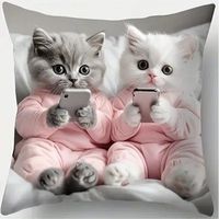 🐱📱 Kissenbezug – Kätzchen spielen mit Handy ✨