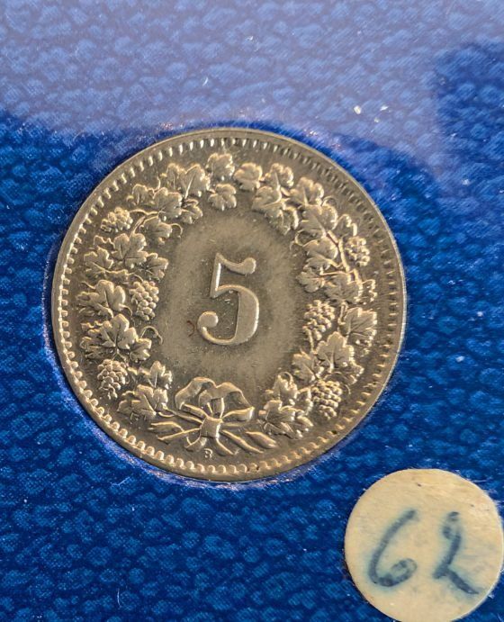 Alle Münzen: 5 Rappen 1962 – Gebraucht aus Arch von coinsandmore 1