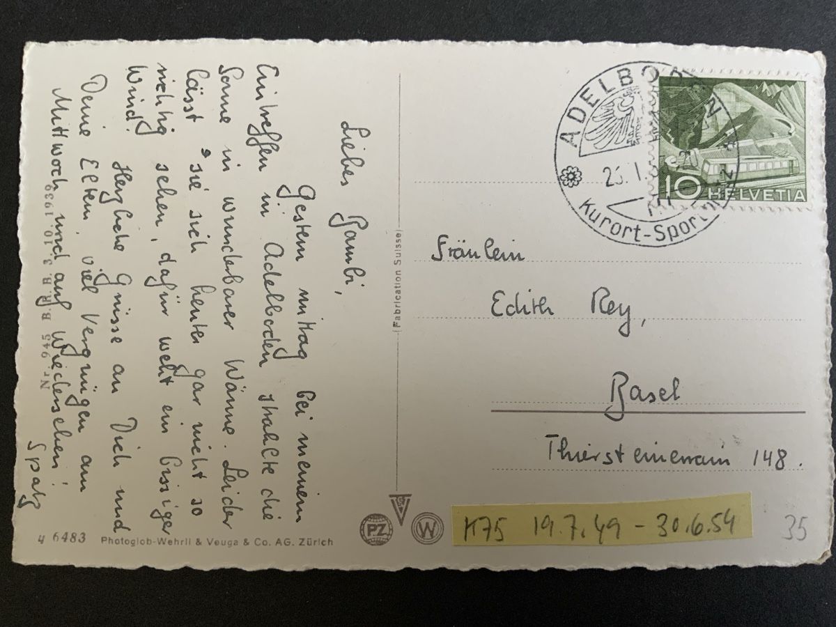 Cartoline postali: Ansichtskarte Adelboden Winterlandschaft gelaufen – Usato da Binningen venduto da chr_cr5n 1