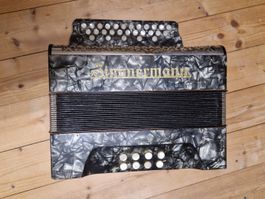 Antike Zimmermann Handorgel, Schwyzerörgeli, Akkordeon