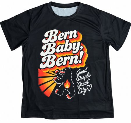 Bern Baby Bern! Retro Bär T-Shirt - Schwarz