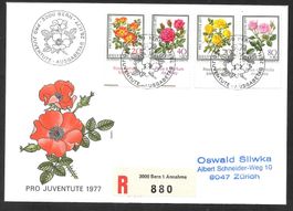 R-FDC Pro Juventute Serie 1977 ET Bern 28.11.1977 mit Tabs