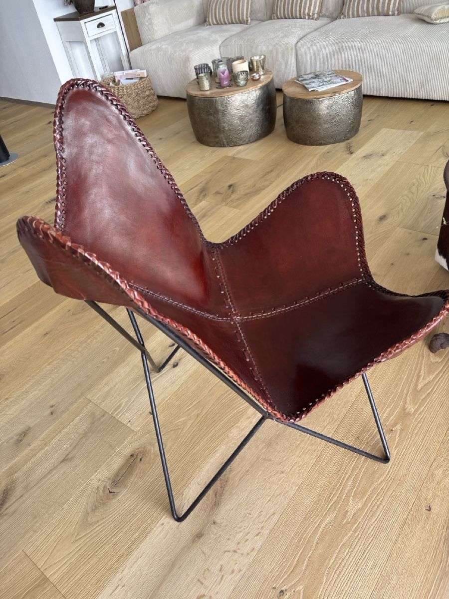 Sessel: Sessel Butterfly Brown Ecco Leder / Metall – Neu (gemäss Beschreibung) aus Gunten von tibisti 7