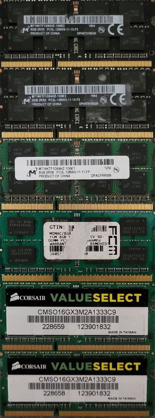 Memoria / RAM: 6×diverse RAM Riegel DDR3 – Usato da Zürich venduto da Gulbi1919