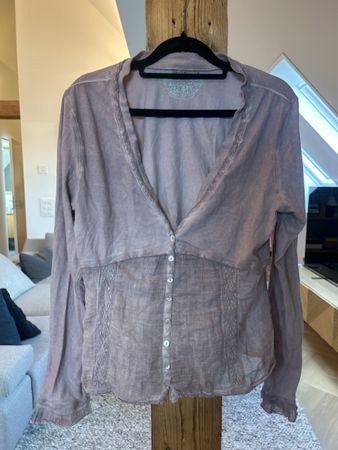 NILE Cardigan in Mauve, Button-Down, Size Medium