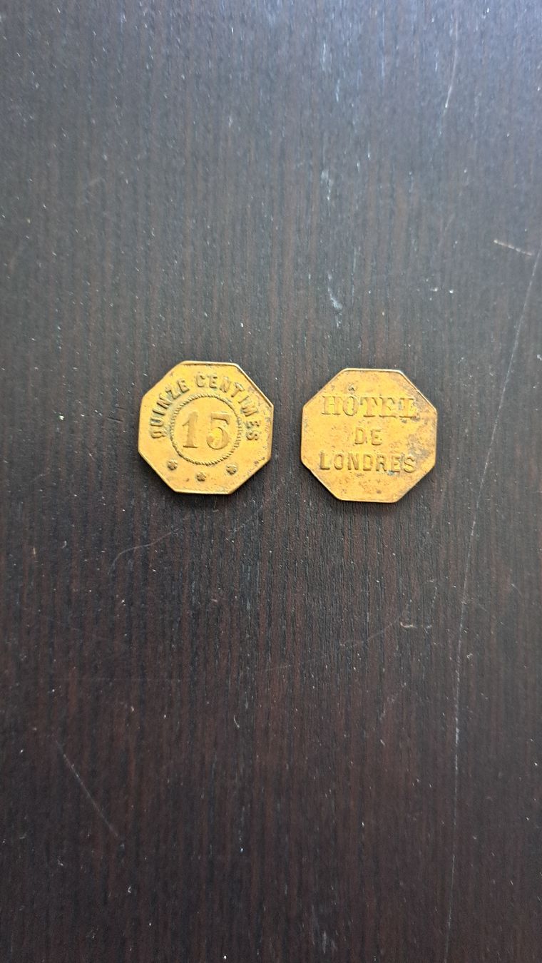 Alle Münzen: 2 antike Token Hotel de Londres selten – Gebraucht aus Riehen von Appia48