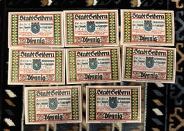 Lot von 8 deutschen Notgeldscheinen Stadt Geldern (75 Pf.) 1