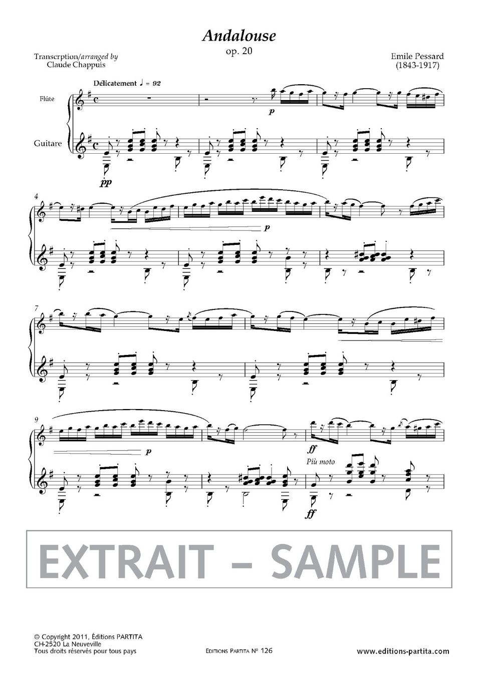 Bücher: E. PESSARD – Andalouse op. 20 – Neu und originalverpackt aus St-Blaise von partita-ch 2