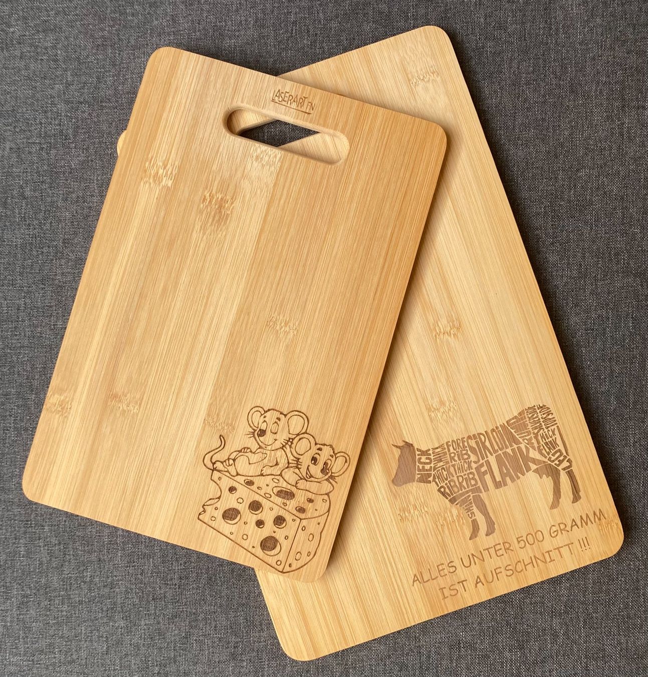 Elettrodomestici da cucina: Schneidebrett Set mit Gravur – Nuovo e nell'imballaggio originale da Trimmis venduto da Laserart_FN