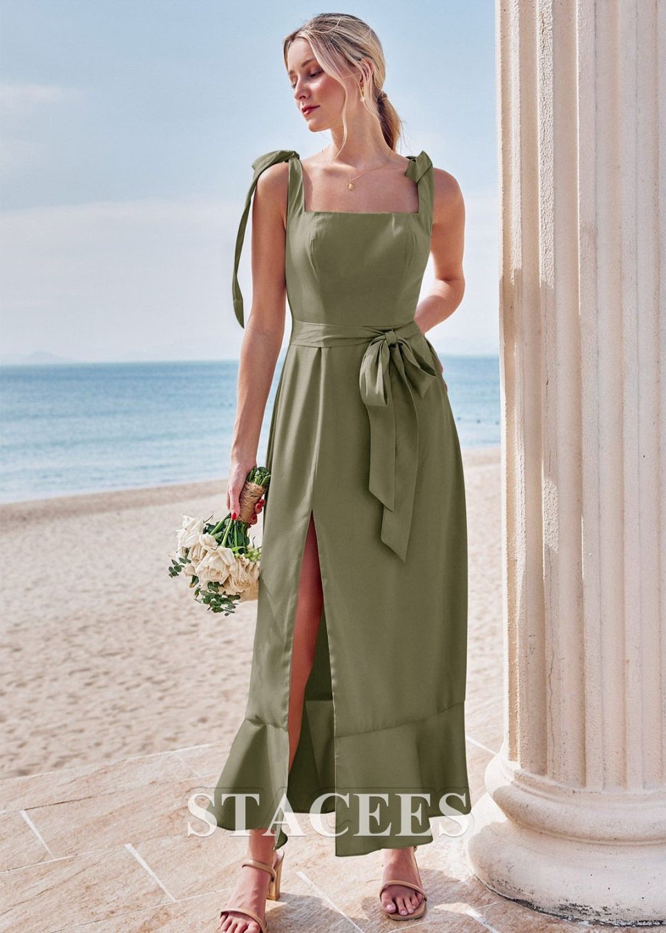 Robes: Robe élégante STACEES vert olive – Taille EU36 – Neuve – Neuf avec emballage d'origine à Saignelégier par jea_rl5z