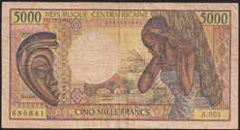Zentralafrikanische Republik 5000 Francs 1984 A001 1. Ausgab