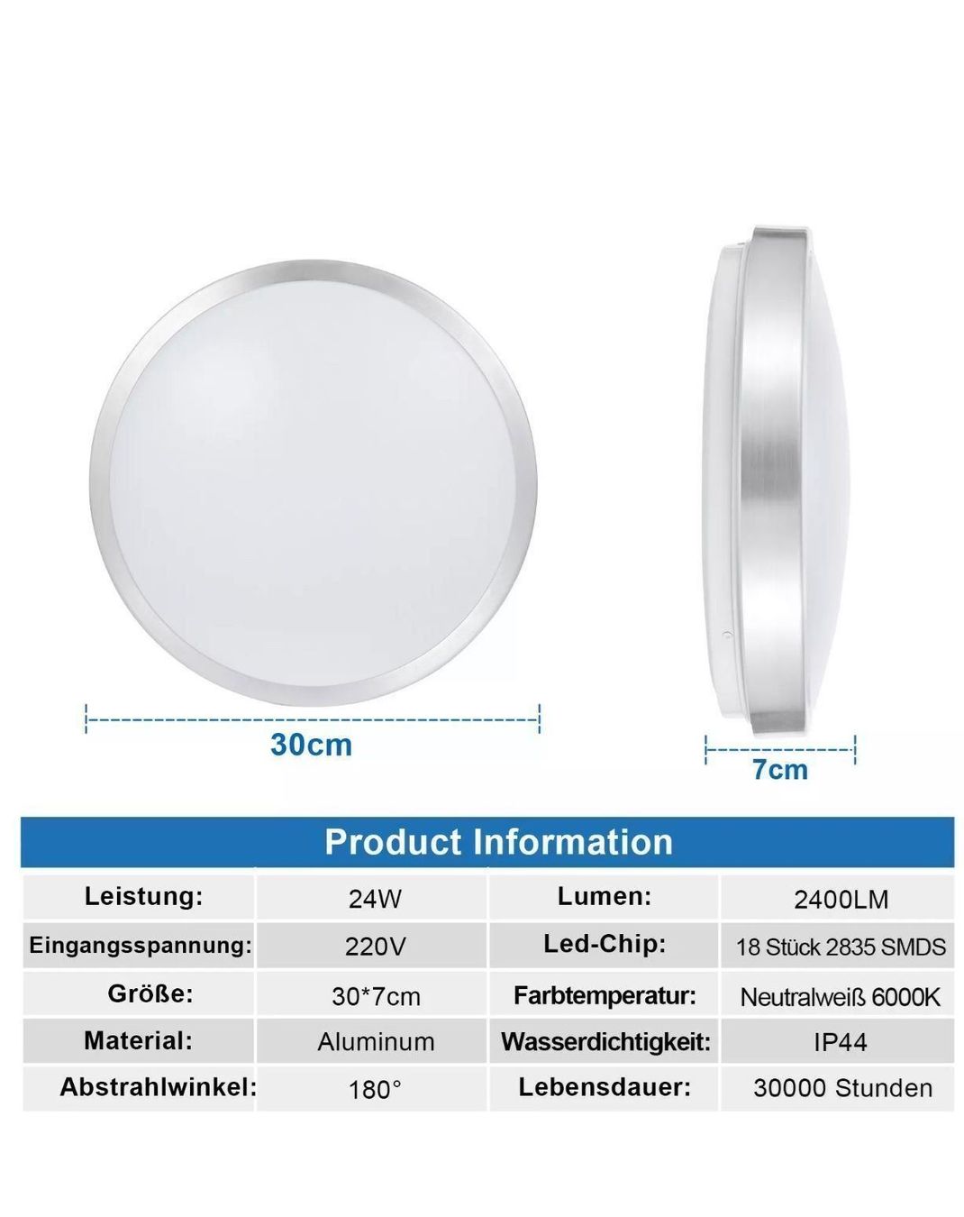 Lampade: +24W LED Deckenleuchte mit Bewegungsmeld – Nuovo e nell'imballaggio originale da Amriswil venduto da JaJa-Express 4