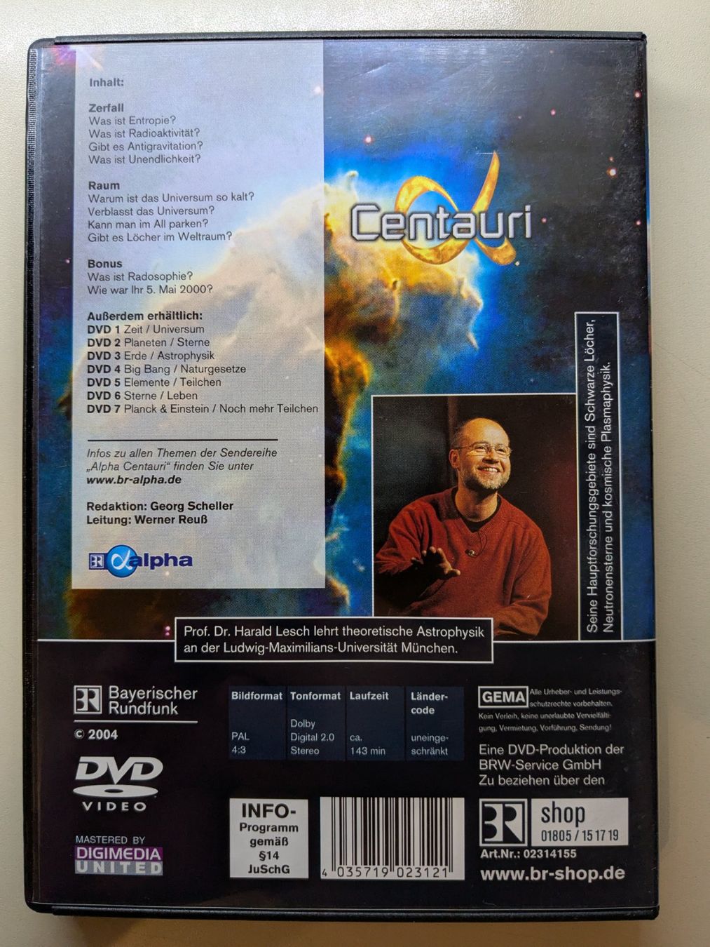 Tutti i DVDs: "Alpha Centauri 8" mit Prof. Dr. Harald Lesch [DVD] – Usato da Port venduto da gecotom 1