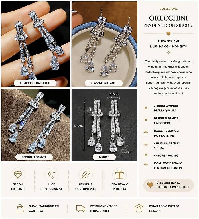 Boucles d'oreille: Orecchini eleganti – D'occasion à Lugano par solowolford 1