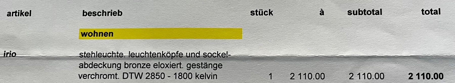 Baltensweiler Lampen: Standleuchte Baltensweiler Irio s – Gebraucht aus Zürich von Findeisen291255 6