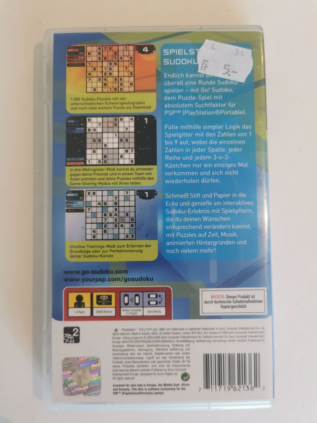 Giochi: PSP - GO! Sudoku – Usato da Lenzburg venduto da eyworld 2