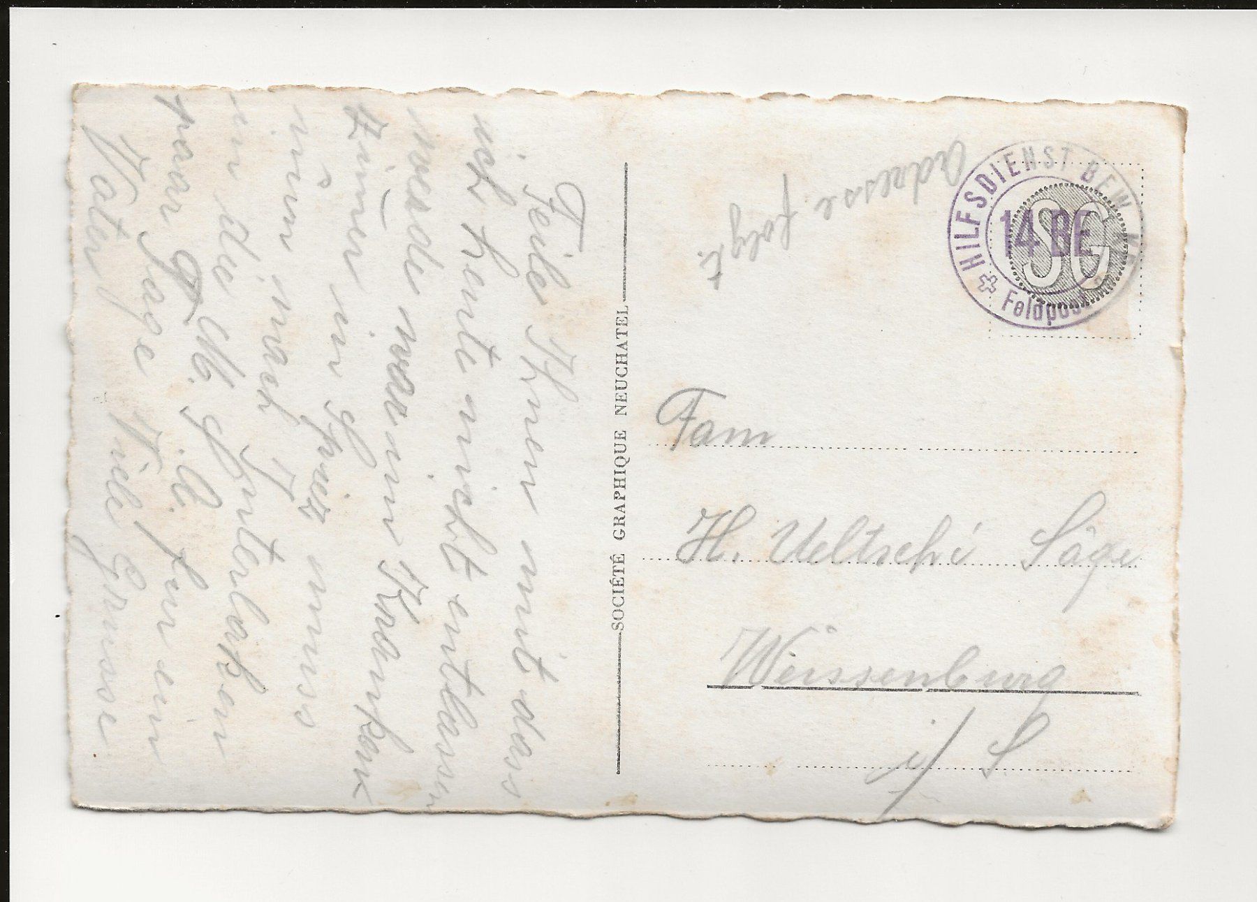 Cartoline postali: AK ca.1945 Simplon Kulm Hotel Bellevue Feldpost – Usato da Greifensee venduto da 315WDO 1