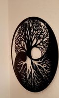 Yin & Yang Baum & Wurzeln Metallbild