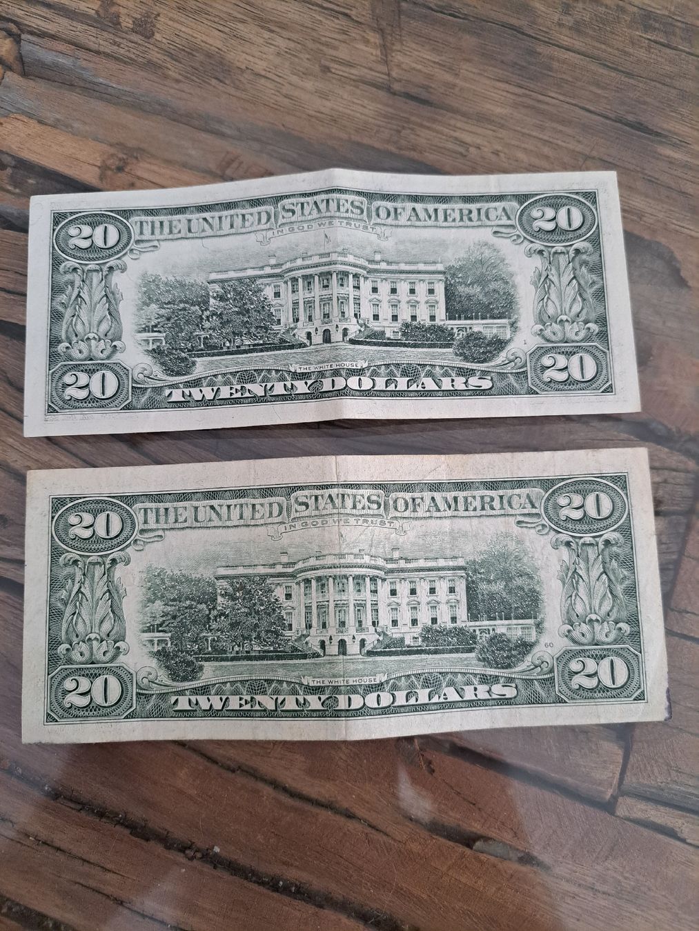 Banknoten: 2x 20 USD Banknoten 1995 – Gebraucht aus Düdingen von Ce68