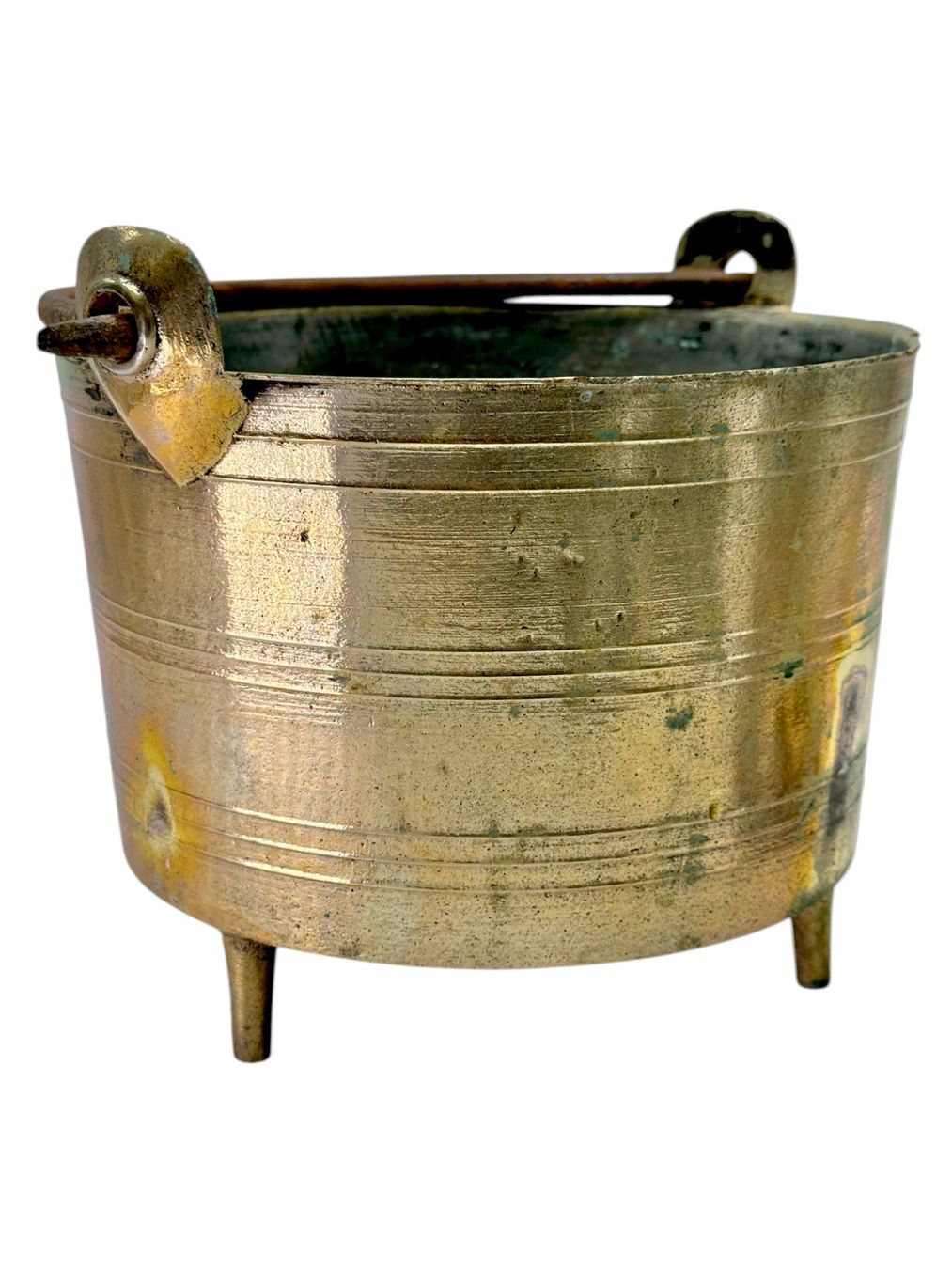 Pentole: Ancienne marmite tripode en bronze avec pieds et anse – Usato da Morges venduto da Auct 2