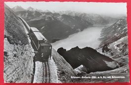 Brienzer-Rothorn (2351 m ü M.) mit Brienzersee / Zug / Train