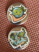 Frieden Brosche / Peace Button 2er Set