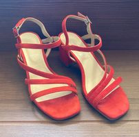 Sandales rouges élégantes été talons blocs taille 37