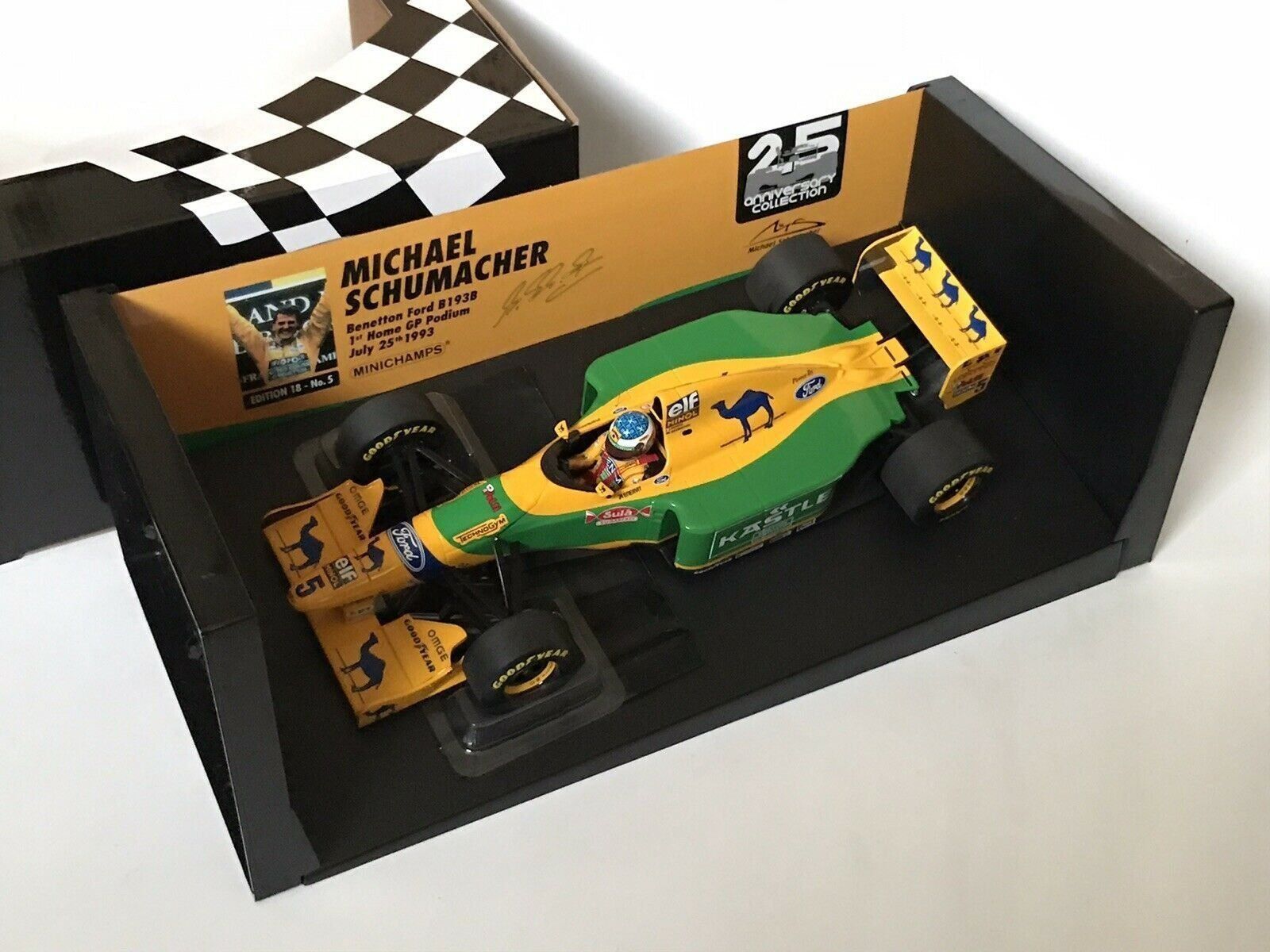 Miniature Minichamps 1/43 F1 Benetton B193B – Michael Schumacher 1993 (Collection F1)