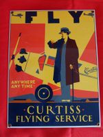 Aviatik   -   älteres Emaille Schild Flugzeug