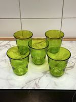 5er Set grüne Bormioli Rocco Gläser, Italien Design!