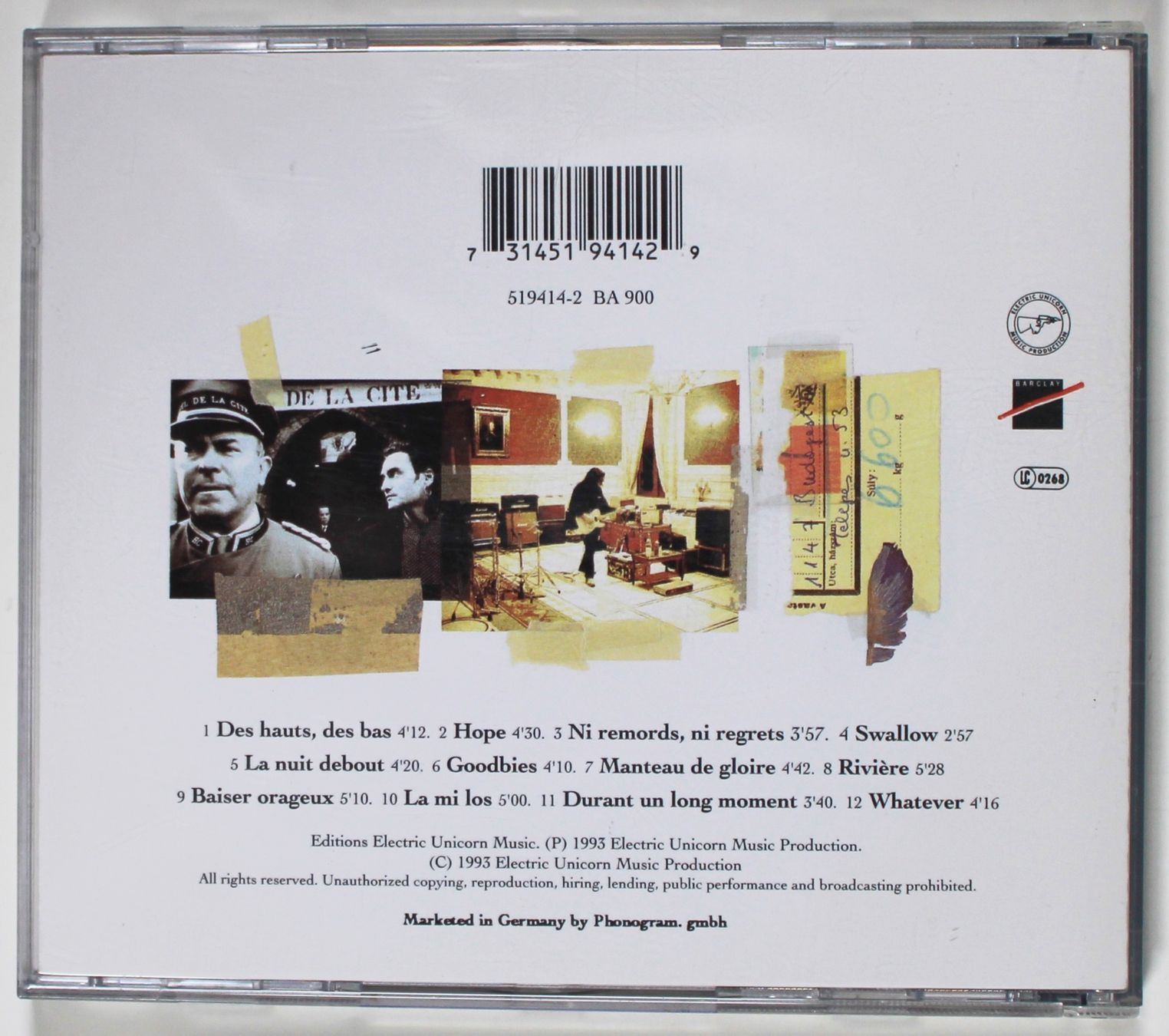 CD: CD - STEPHAN EICHER - CARCASSONNE 1. Auflage 1993 – Usato da Brüttisellen venduto da Collector-Corner 2