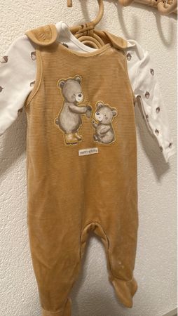 Baby Strampler beige mit Motiv neuwertiger Zustand