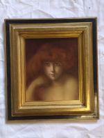 Peinture portrait femme rousse Stoecklin (Charles ?)