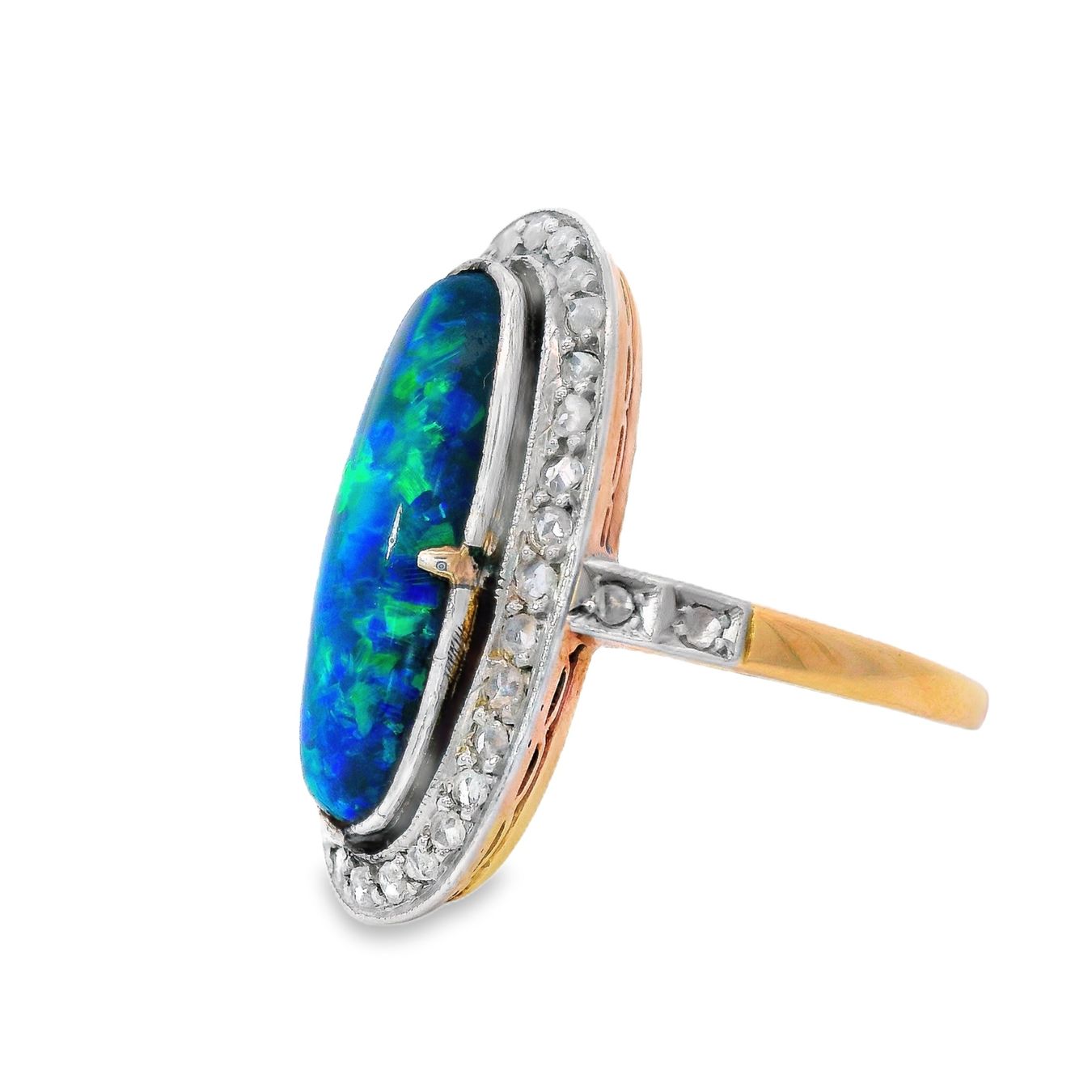 Ringe: Antiker 18k Gold Ring mit schwarzem Opal & Diamanten – Gebraucht aus Embrach von estzeh1 5