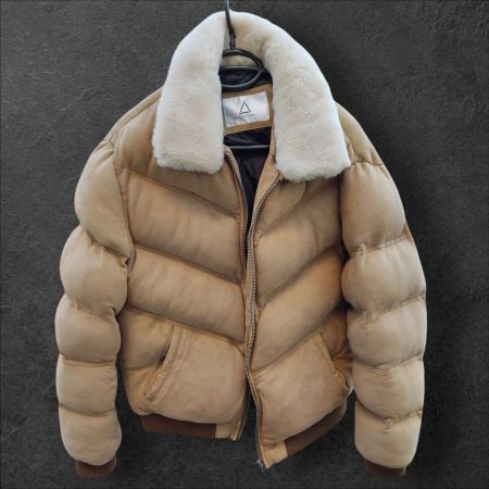 Winterjacke Daunenjacke Bomberjacke Echtes Leder Gr.L NEU