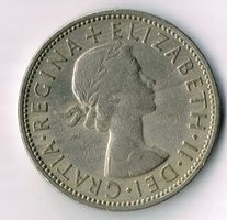 1960_Elizabeth II_Two Shillings_Gedenkmünze Elizabeth II
