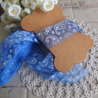 Band Organza dunkel blau Paisley 4,5M ruban bleu