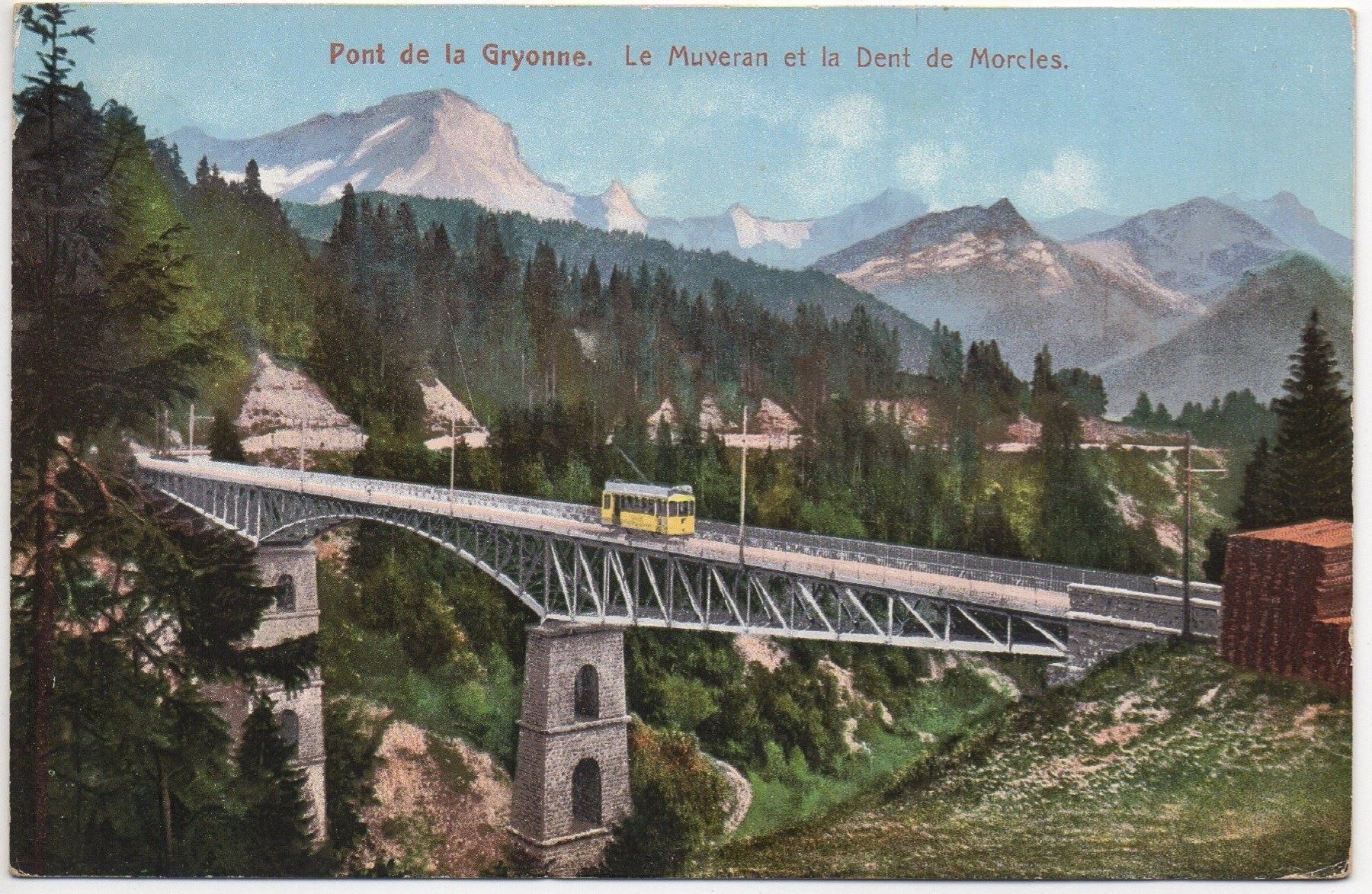 Cartoline postali: Pont de la GRYONNE Brücke mit Bahn – Usato da Jona venduto da philajona