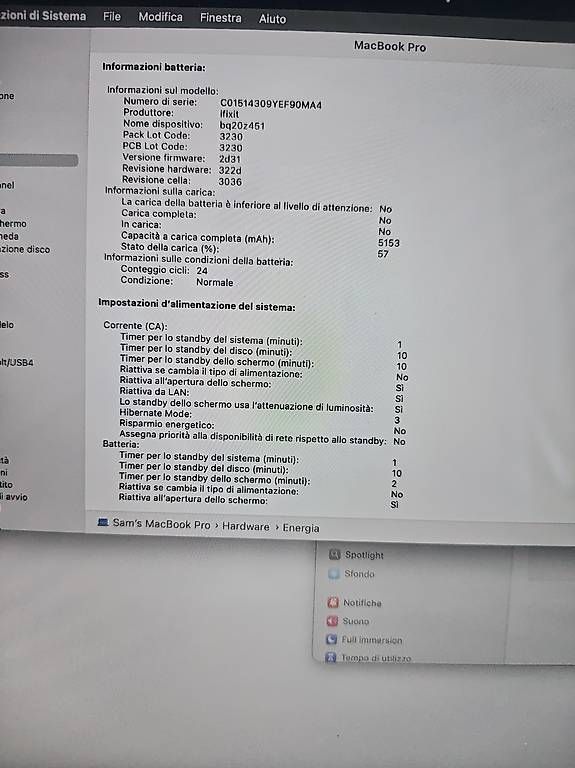 Apple Notebook: MacBook Pro 2018 (nuova batteria) – Usato da Locarno venduto da gilsousa 1