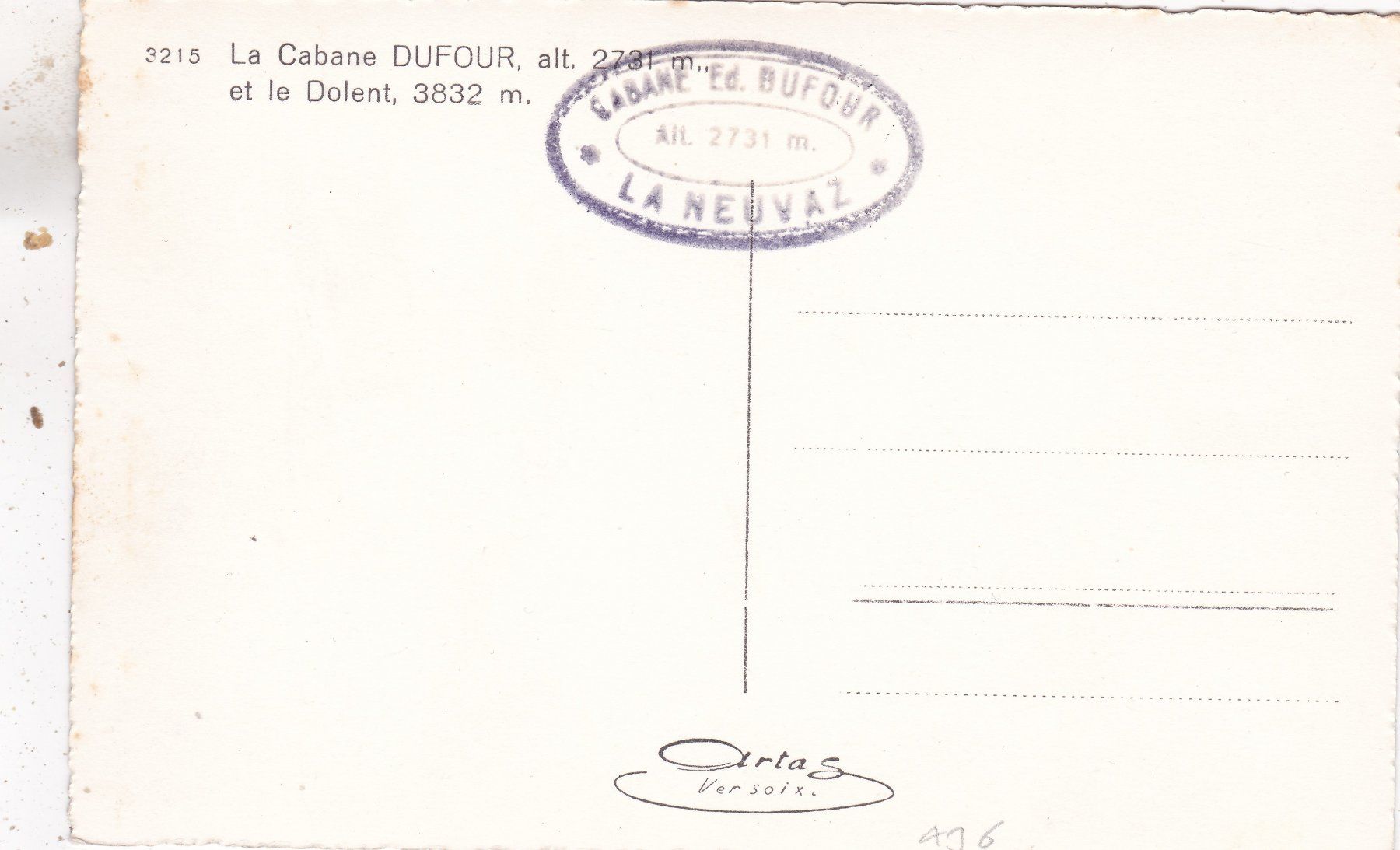 Cartoline postali: La Cabane Dufour et le Dolent – Usato da Herisau venduto da Lisegrat2008 1