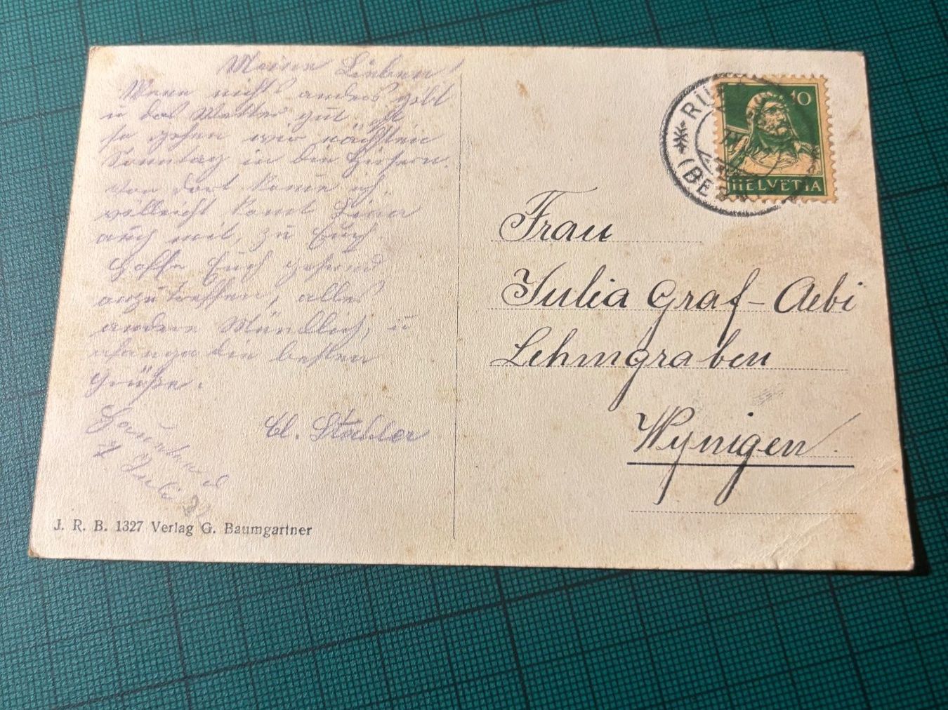 Cartoline postali: AK Rüegsbach BE 1922 – Usato da Utzenstorf venduto da Rose0303 2