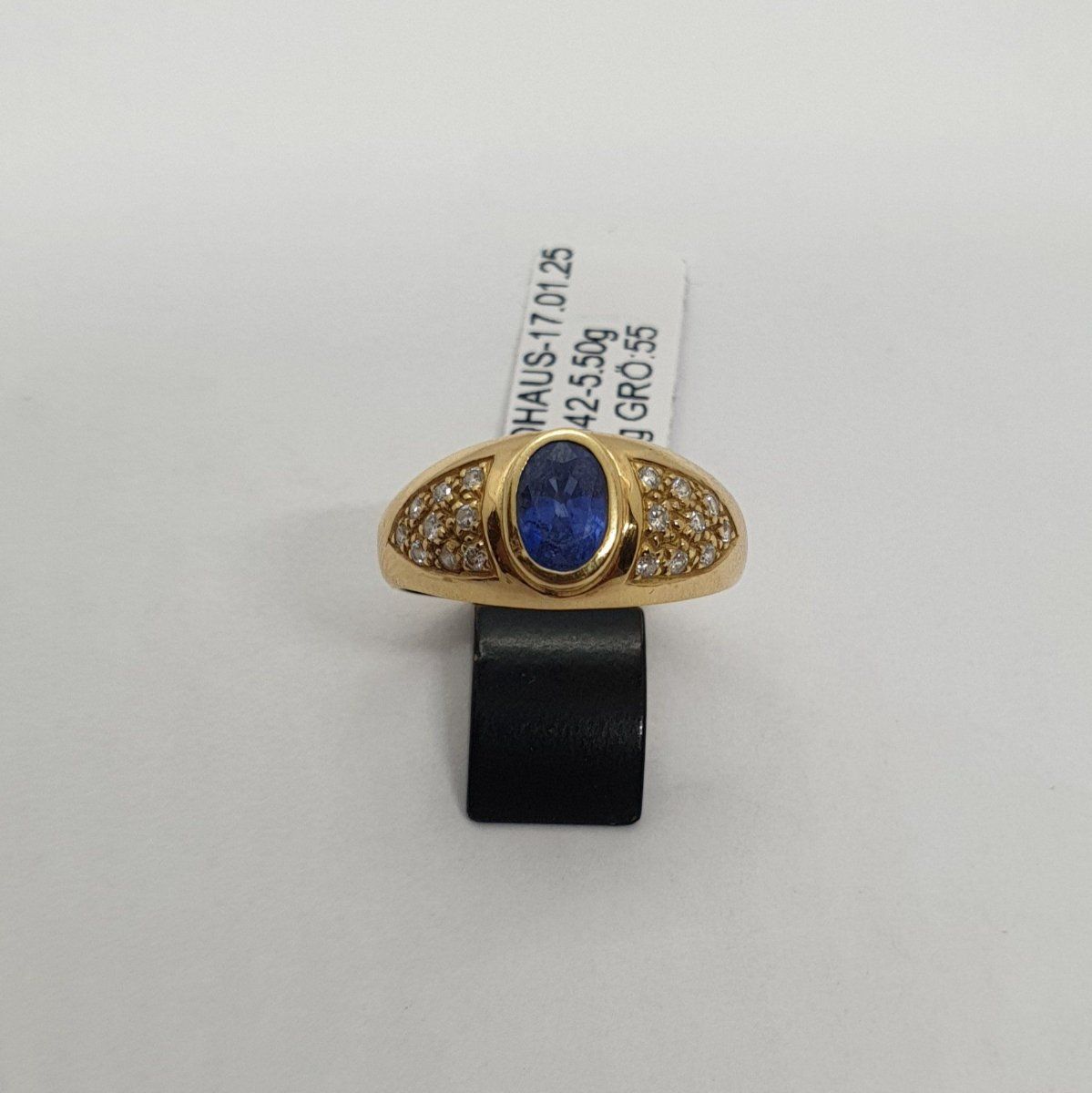 Anelli: Echt 18K Gold - Diamant, Saphir Ring – Usato da Luzern venduto da Luzern-Goldhaus