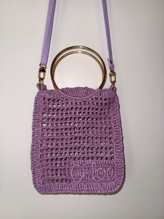 Tasche aus Raffiabast handgestrickt