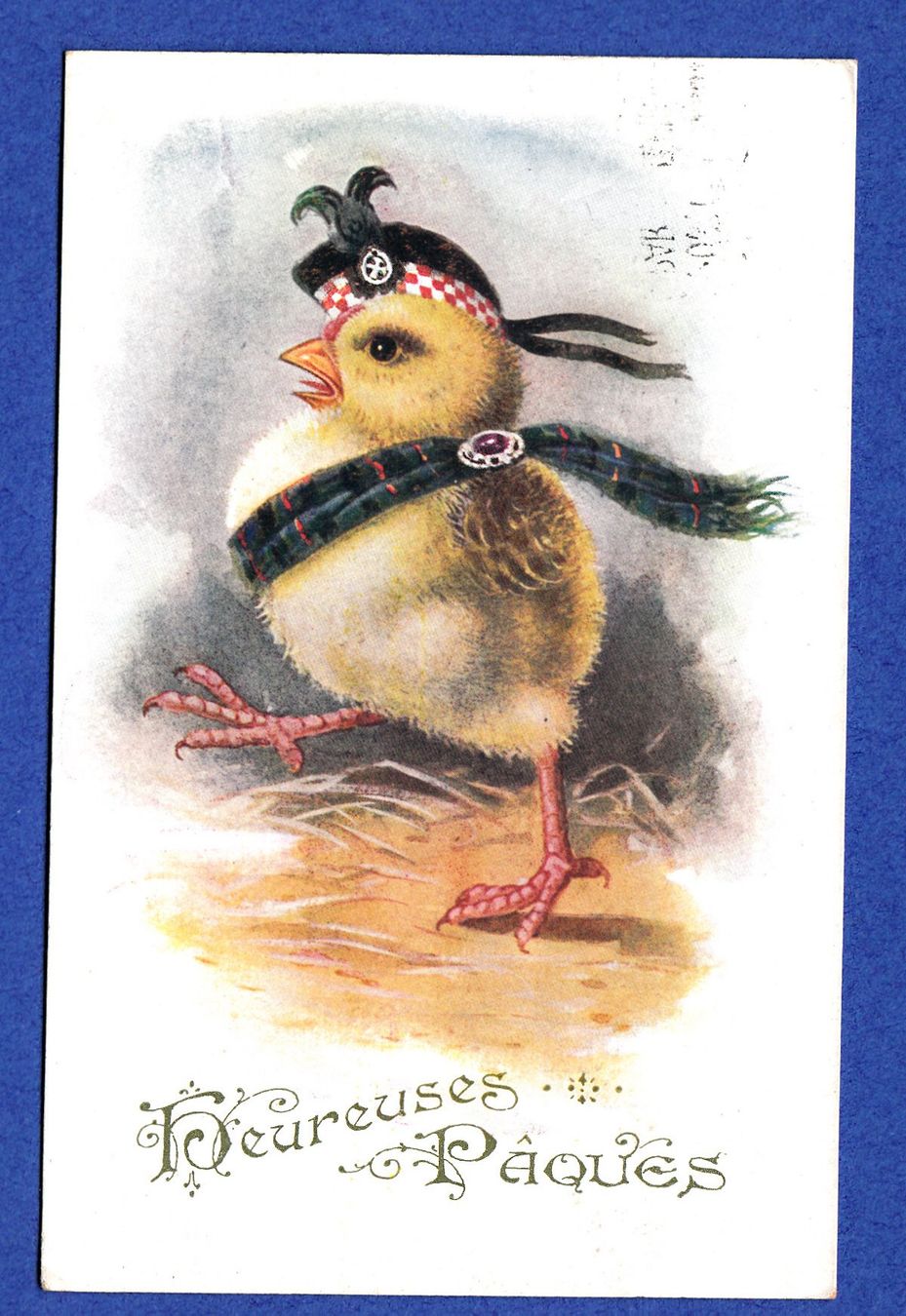 Cartoline postali: AK - Heureuses Pâques - Bibeli im Schottenkaro - 1920 – Usato da Zürich venduto da Adebar0