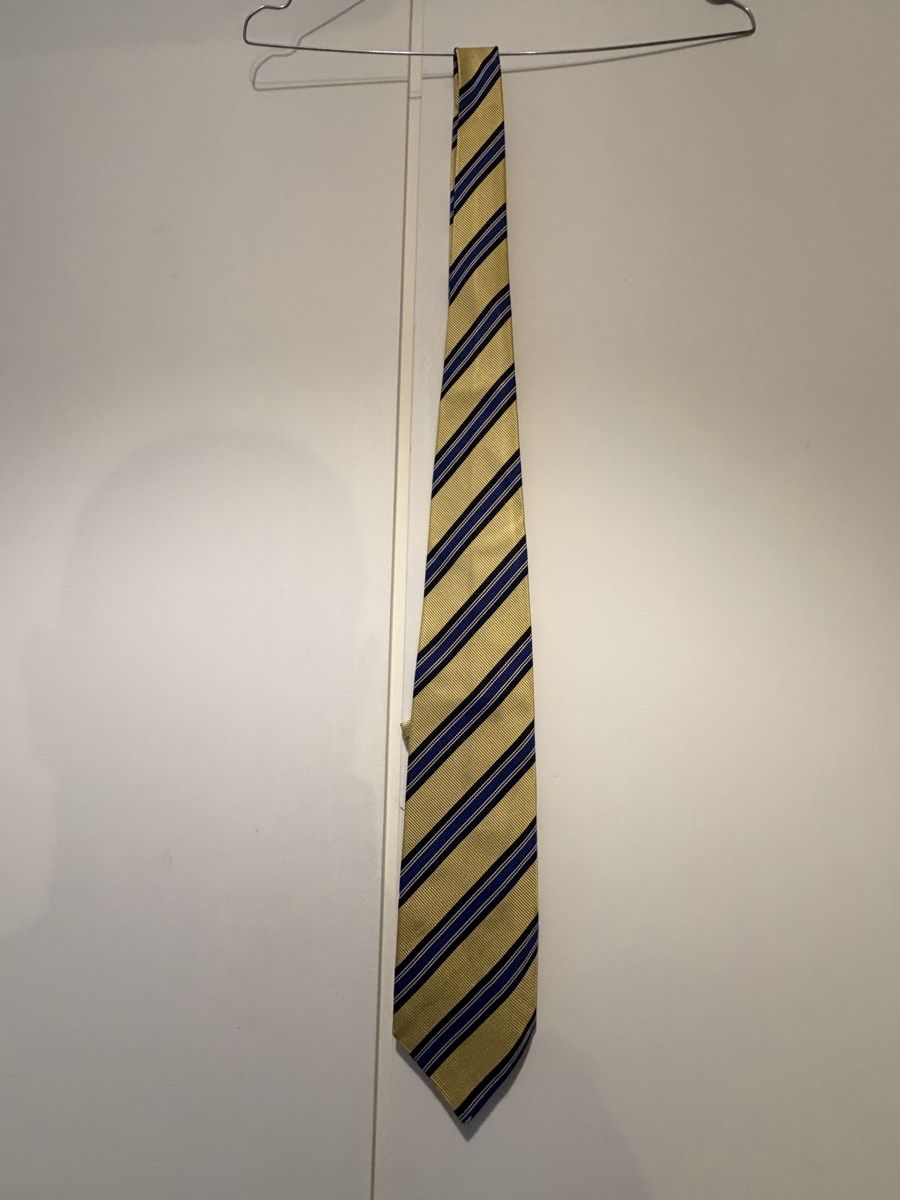 Cravatte: Cravatta Malo in seta e cotone a righe colore giallo blu – Usato da Lugano venduto da can_xdd8 2