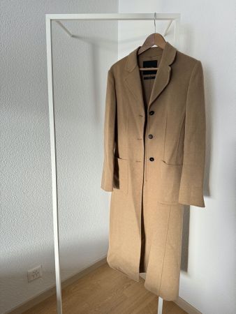 MASSIMO DUTTI Wollmantel Kamelfarben, Gr. XS, NEU
